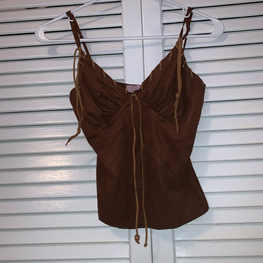 Brown suede tank top